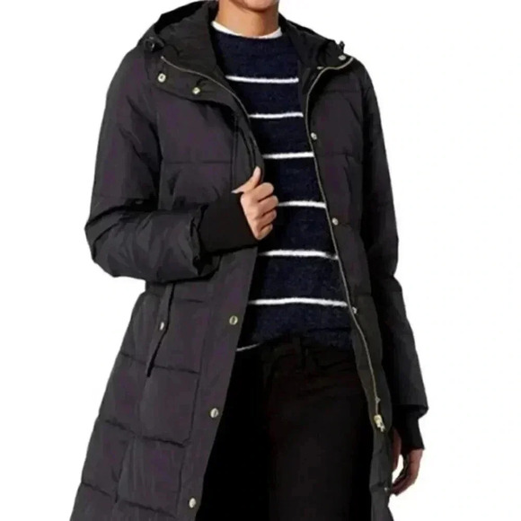 J.Crew Mercantile Long Puffer  Coat Winter Jacket Black Size Small - Picture 1 of 12